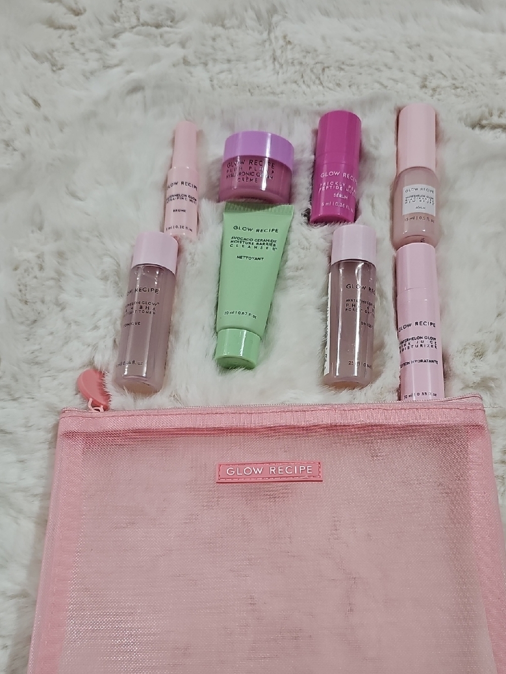 Glow Recipe Pink Travel Primer & Skincare Kit with Cleanser